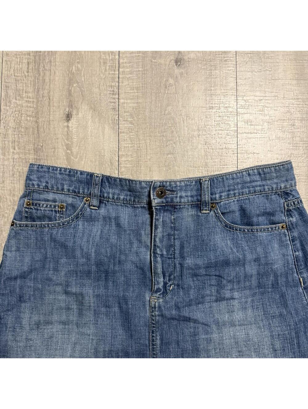 Vintage Lauren Ralph Lauren Y2K Women's 8 Denim Maxi Skirt Western Cottage Blue - Picture 4 of 9
